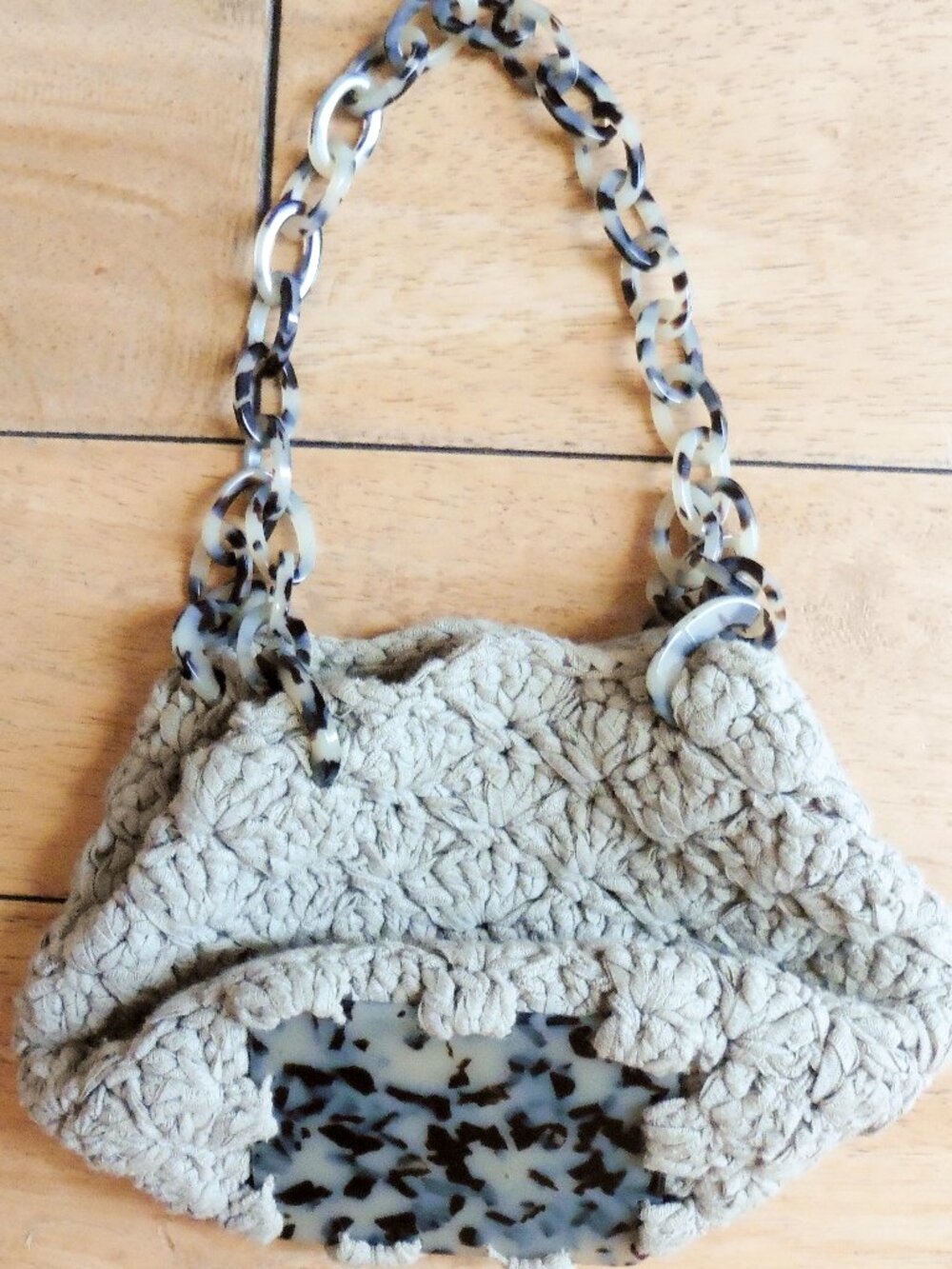 Gun-Marie Nilsson NYC Vintage Crochet Knit & Lucite? Cocktail Bag Purse